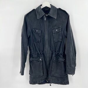 Rag & Bone charcoal grey distressed utility jacket size 10